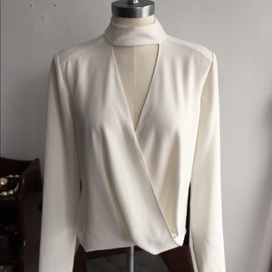 Intermix White Crossover Top